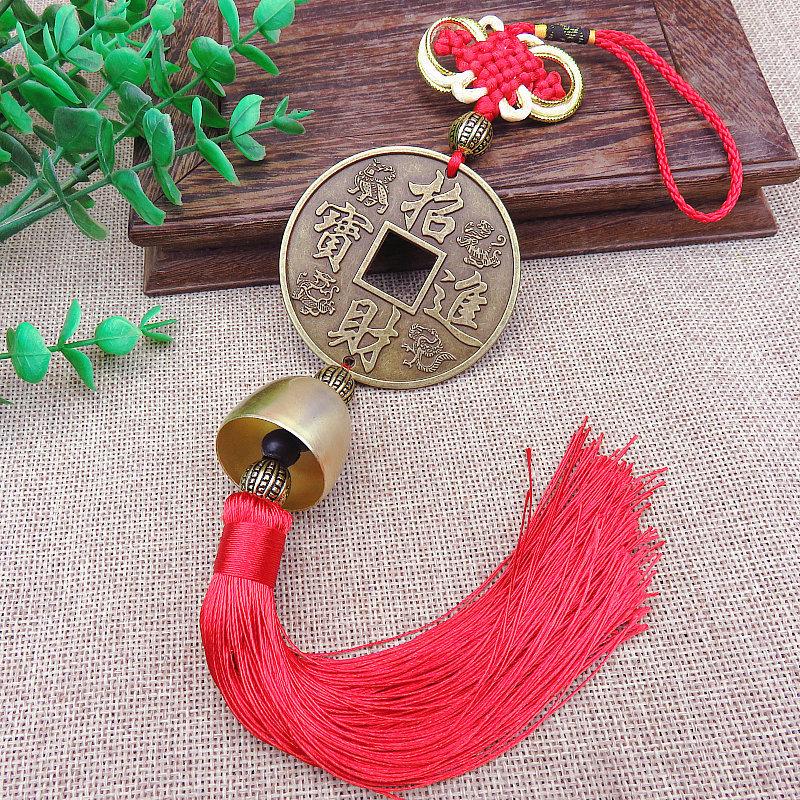 Китайский узел Фэншуй Медные монеты Колокольчики ветра Молитва Удача Ретро Коллекция Антикварная валюта Сувенир для вечеринки Подарок Украшение для автомобиля