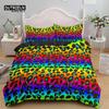 Colorful Leopard Print Bedding Set Microfiber Animal Skin Pattern Print Duvet Cover For Teens Adults Pillowcases Bedroom Decor