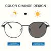 Trendy Blue Light Blocking Glasses Unisex Retro Color Changing Metal Frame For Men Women Anti Eye Strain