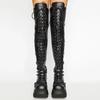 Wedges Long Boots for Women Autumn Winter Over-the-knee Boots Cosplay High Platform Women Boots New High Heel Gothic