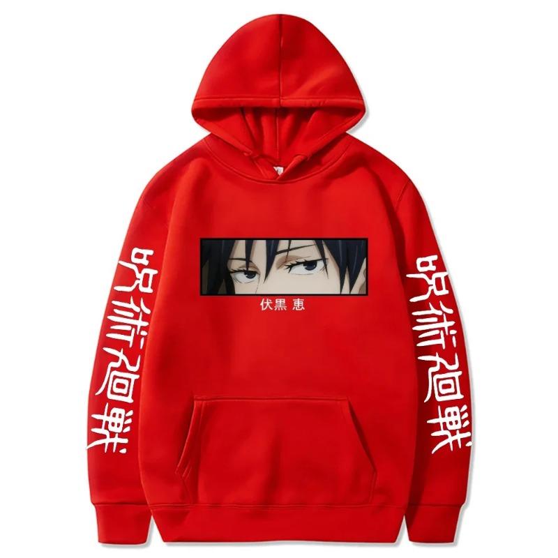 Худи с графическим принтом Фушигуро Мегуми Аниме Дзю-дзюцу Кайсен Пуловер Манга Худи Осенний Флис Харадзюку Унисекс Толстовка