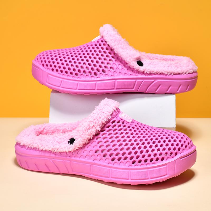 Мужские и женские хлопковые тапочки Hole Shoes Home Plush Slippers