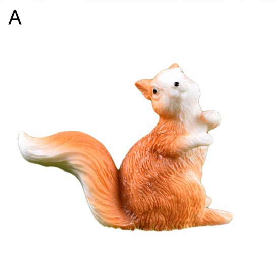 Cute Squirrel Animal Figurine Craft DIY Miniature Fairy Garden Bonsai Ornament