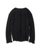 MASSNOUN Waffle Cut Divide Boat Neck Long Sleeve Mssls002-Bk