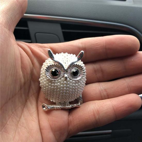 Сова из искусственного жемчуга, вентиляционное отверстие, автомобильный освежитель, аромат, зажим для духов, декор