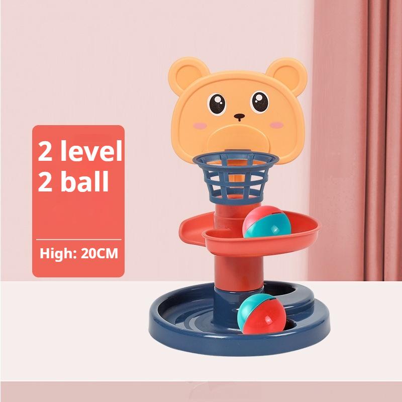 Стрельба, укладка, веселье, поворот, детская забавная дорожка, скользящая башня с мячом, детское образование, раннее образование, катящаяся игрушка с мячом