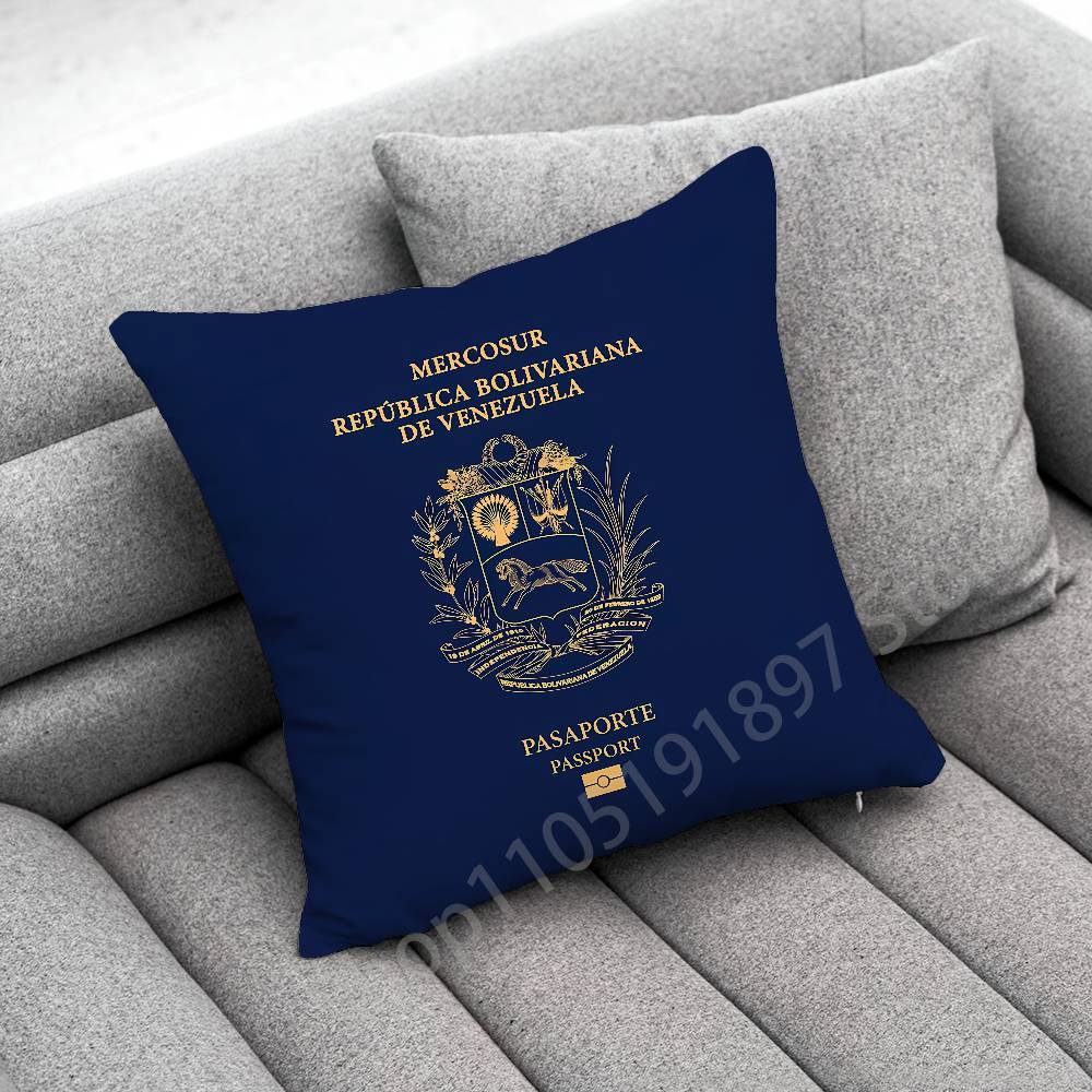 Venezuela Passport Flag Logo Throw Pillow Case For 55x55cm 40x40cm 45x45cm 50x50cm 30x30cm Square Office Pillowship Cover