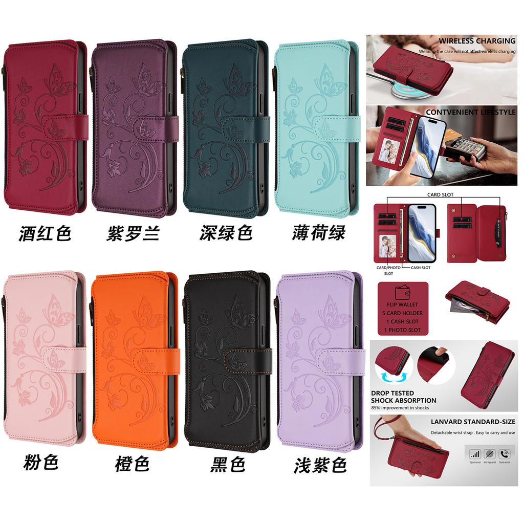 Leather Card Holder Phone Case For OPPO Reno 14 14F 13 13F 12 12F 11 11F 10 9A Pro Wallet Flip Cover