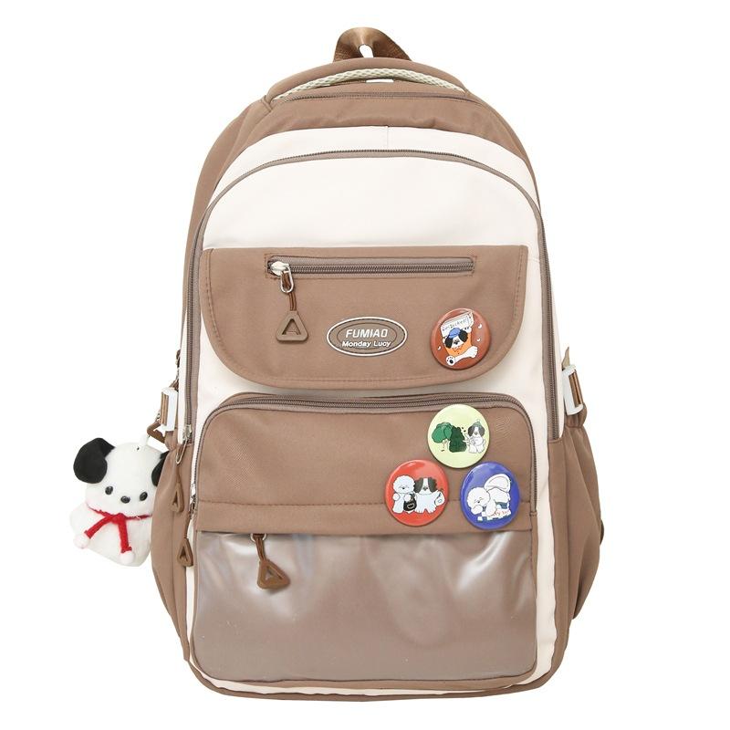 Рюкзак в студенческом стиле, студенческий блок, цветной школьный рюкзак для кампуса, женский школьный рюкзак большой вместимости