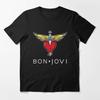 Унисекс Y2K Лето Новая Футболка с Графикой Bon Jovi Forever Tour 2026 Свободная Хип-хоп Стиль Харадзюку Круглый Вырез Хлопок Короткий Рукав для Фанатов Рока Подарок