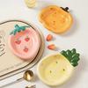 Fruit Plates Ceramic Household Cute Dessert Plates Salad Plates Home Desktop Fun Decoration Plates Mini Trays Kitchen Oil Plates