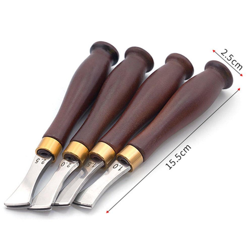 Wooden Handle DIY Shallow Slot Linear Edge Tool Leather Craft Creasing Tools Leather Edge Creaser
