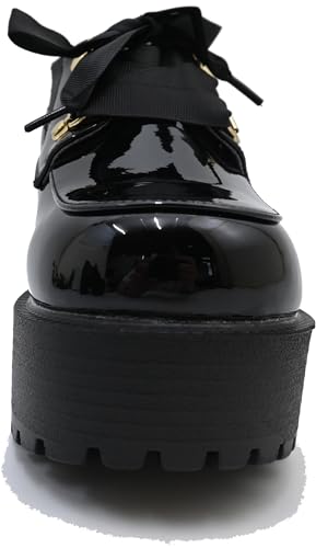 Босоножки на платформе Yosuke 4450002 Женские Черная эмаль, Размер 25.0 см - 25.5 см