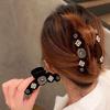 Baroque Winter Rhinestone Pearl Korean Ponytail Holder Women Hair Claws Hairgrip Crystal Shark Clip