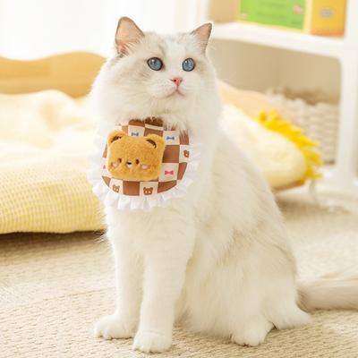 Универсальный милый кошачий шарф щенок собака бигбер домашний питомец слюнявчик эластичный на шнуровке декоративный слюнявчик