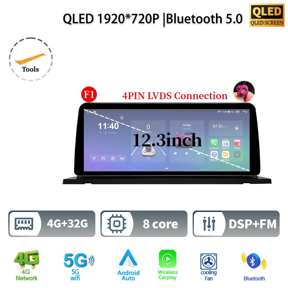 12,3" для BMW 5 серии F07 GT 2011-2017 Android 14 автомобильное радио мультимедиа стерео 4G GPS навигация WIFI беспроводной BT CarPlay экран