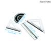 4Pcs Protractor Triangle Straightedge Ruler Model 1:12 Dollhouse Miniature Ruler Drawing Tool Doll House Accessories