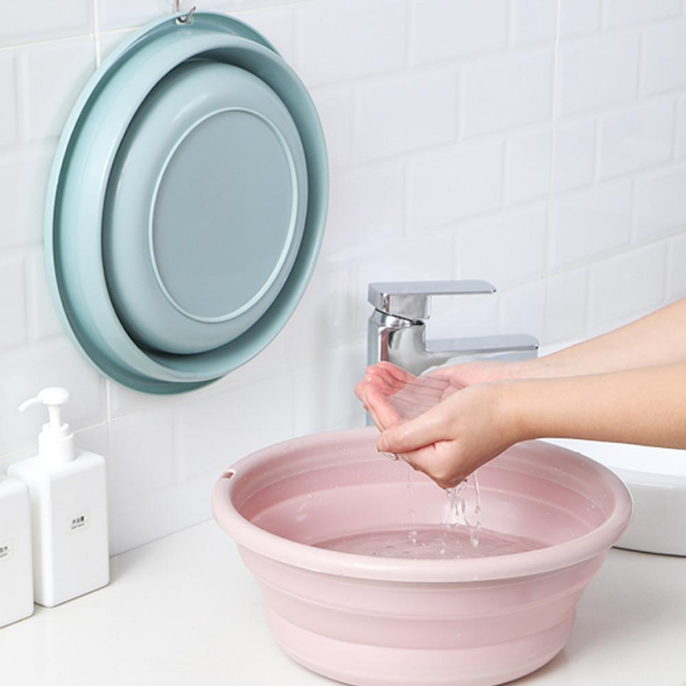 Foldable Wash Basin Camping Multi-Purpose Outdoors Collapsible Wash Basin with Hanging Hole Lightweight Portable Plastic Basin Space-Saving for Home