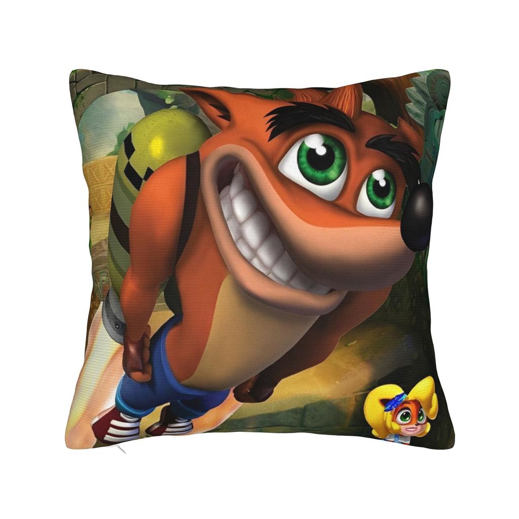 Декоративная Наволочка Crash Bandicoot Мультяшные Вещи Подушка для Дивана Видеоигра Чехол для Подушки на Молнии Разные Размеры