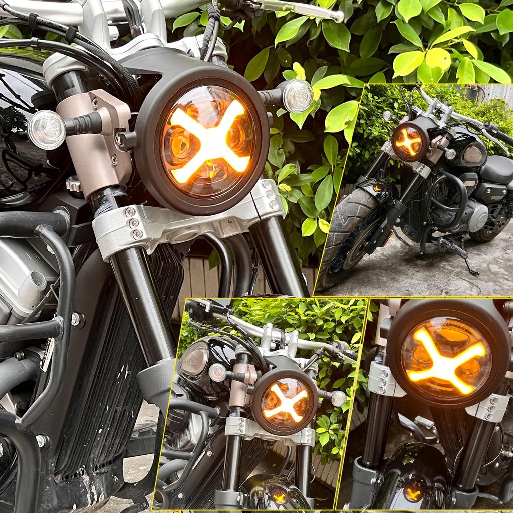 Фара Vancroser 5,75 дюйма, светодиодная X-образной формы, фара для мотоцикла, ДХО, переключатель ближнего/дальнего света, /24В, высокая яркость,