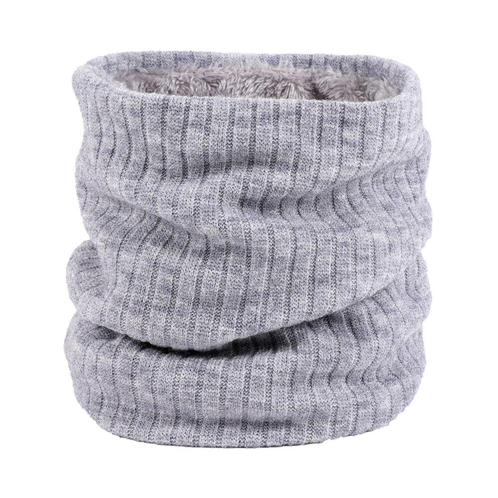 Windproof Knitted Neck Warmer Winter Neck Gaiter Fleece Lined Scarf Circle Loop Scarves