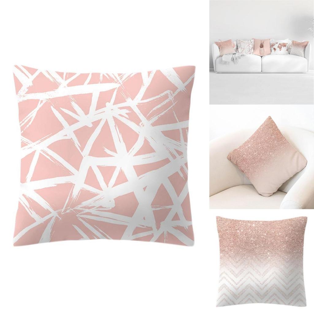 Luxurious Pillow Case Rose Gold Geometric Pineapple Glitter Cushion Cover For Stylish Home Decor