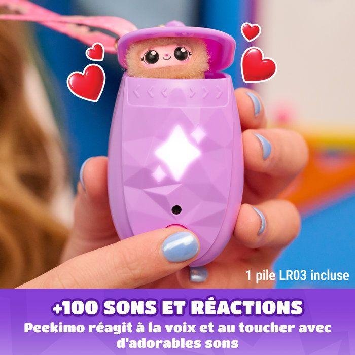 Peekimo Violet - SPINMASTER - Animal interactif et accessoire à porter - Plus de 100 sons & réactions - A Partir De 5 Ans