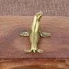 1 Pcs Antique Brass Sea Lion Ornament Handcrafted Creative Desktop Paperweight Metal Collectible Craft with Engraving Casting