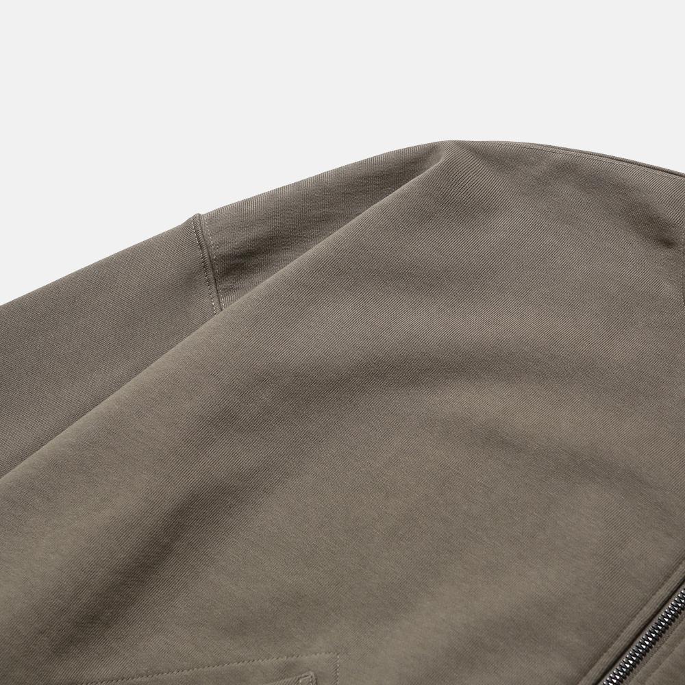 Moif [Aw25] Свободная толстовка на молнии с капюшоном / Оливковый