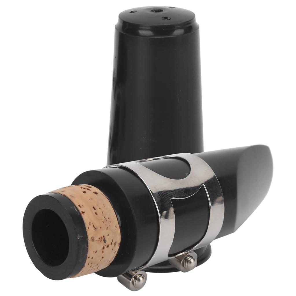 Clarinet Mouthpiece Kit ABS Ligature Cushions Reed Cap Musical Instrument Accessories(Black )