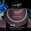 CMM High Quality Royal Blue Cubic Zirconia Banquet Heart Shape Earrings Necklace Set