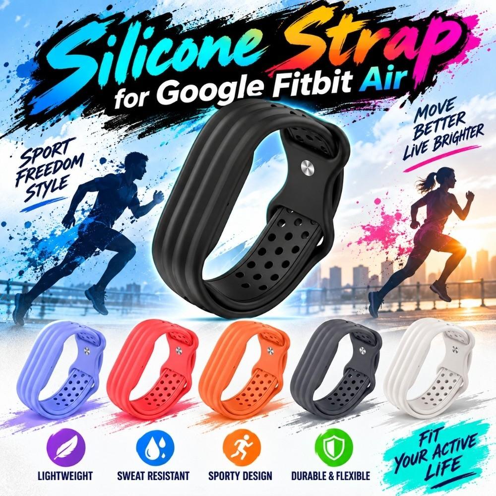 Adjustable Silicone Strap Hole Design Watch Straps for Google Fitbit Air for Men Women