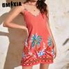 Women's Fashion Summer Spring Floral Print Sleeveless Suspenders Casual Dresses