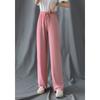 Ice Silk Wide-legged Pant Women's Summer High-waisted Drape Cool Dragging Straight Trousers Casual Thin Sun Trousers
