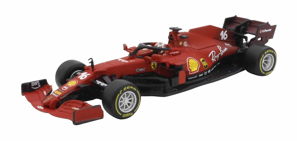 Bburago Ferrari SF21 Леклер Прозрачный корпус Готовая модель 1/43 (2021) № 16 С.
