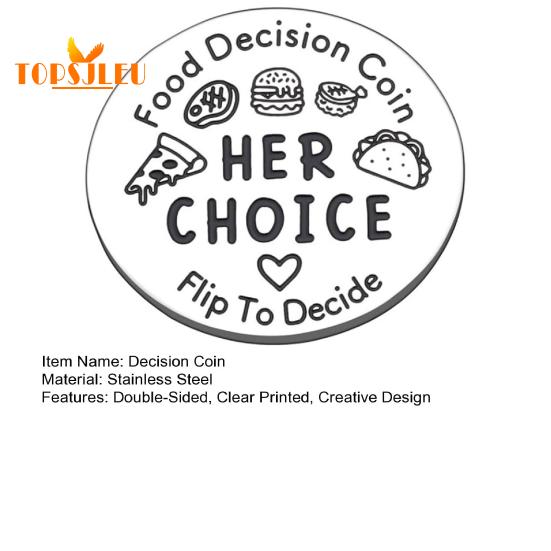 Флип-монета для принятия решений о еде, двусторонняя прозрачная печать, милый сюрприз ко Дню святого Валентина, забавный флип-решатель для принятия решений о еде