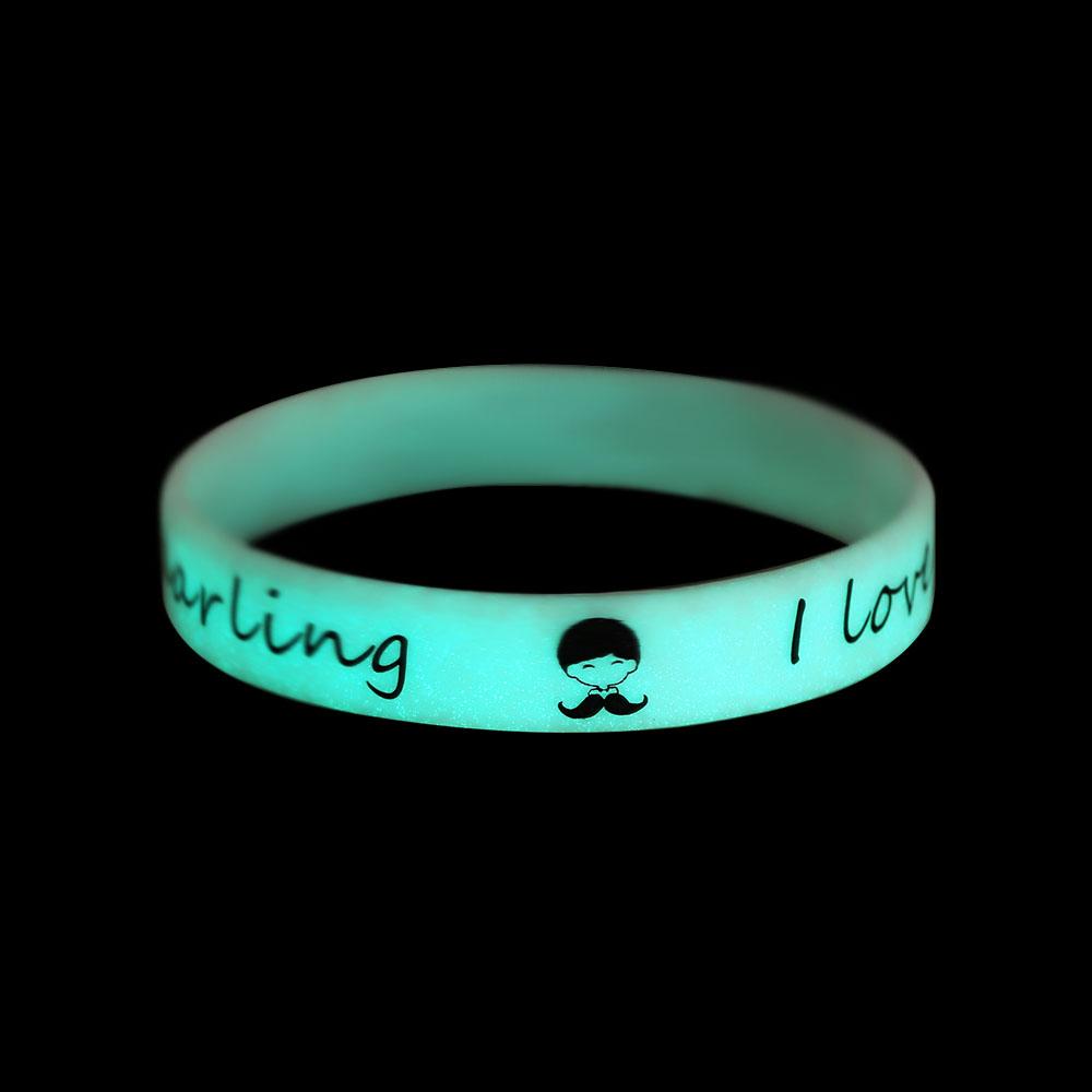Unisex Glow In The Dark Shine Luminous Wristband Silicone Bracelet Rubber Bangle Silica Gel