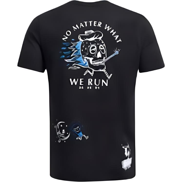 Under Armour Футболка с коротким рукавом и мультяшным принтом, повседневная, с круглым вырезом, мужская, черная 1383414-001