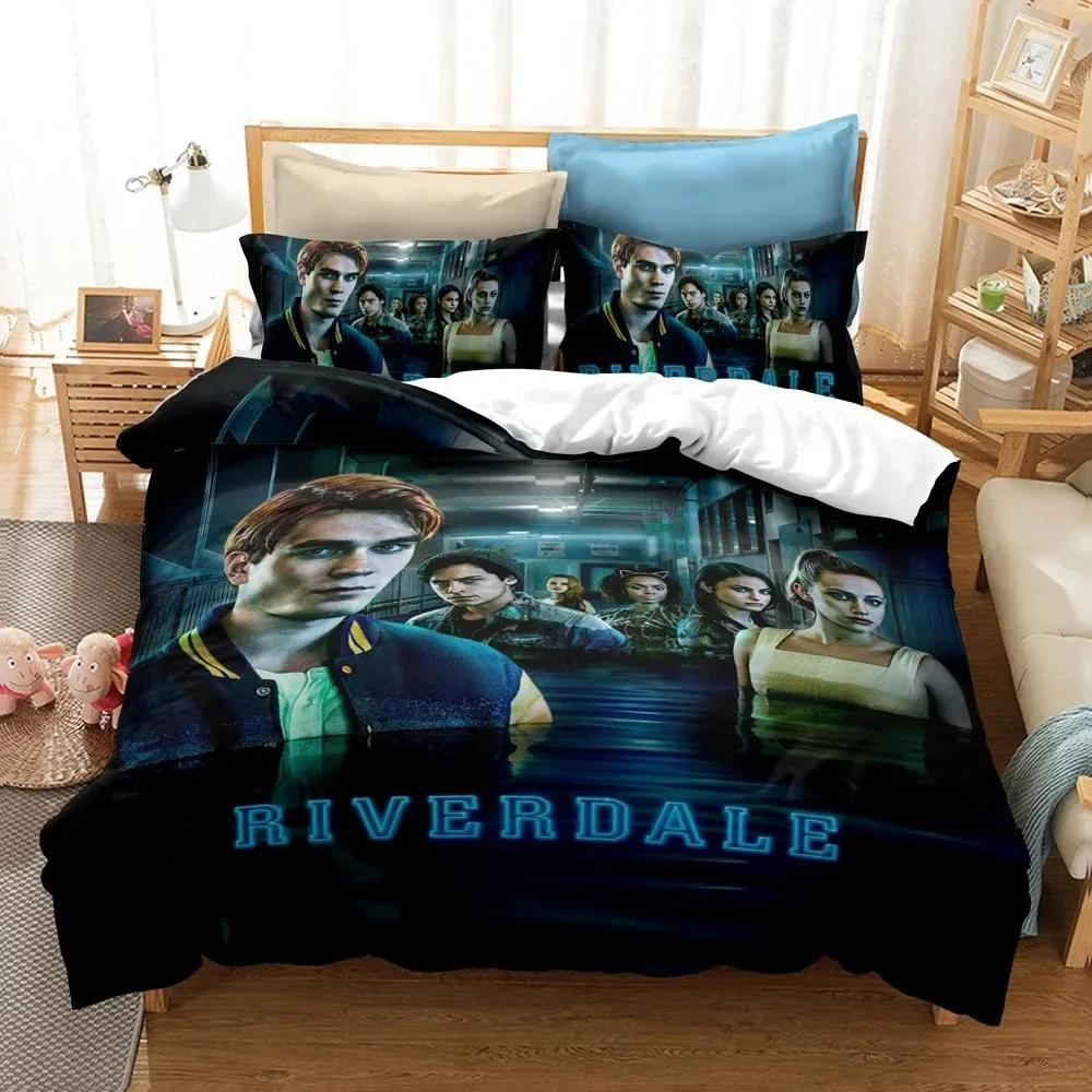 Lisabridal South Side Serpents Riverdale TV Bedding Set Boys Girls Twin Queen Size Duvet Cover Pillowcase Bed Boys Adult Fashion
