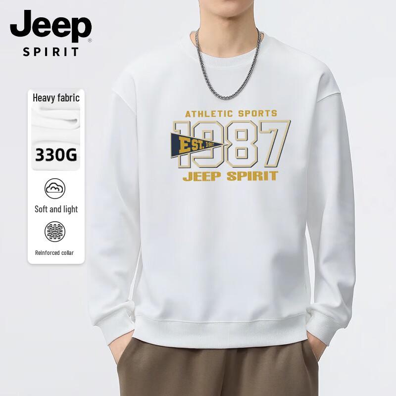 JEEP SPIRIT Men's Printed Crew Neck Casual Sweatshirt