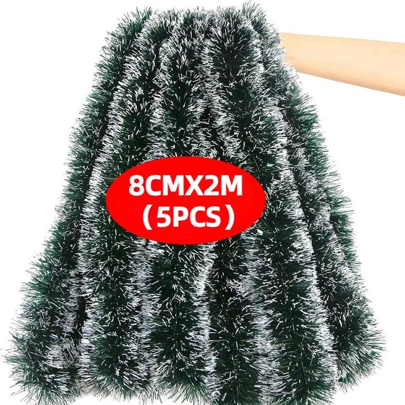 40/2 м Искусственные Рождественские Мишурные Ленты Рождественская Елка Подвесные Подвески Украшения Зеленая Лента-Трость Гирлянда Венок Домашний Декор для Вечеринки