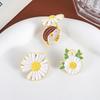 Daisy Flower Enamel Pins Custom Hedgehog Flower Umbrella Brooches Lapel Badges Clothes Animal Jewelry Gift for Kids Friends