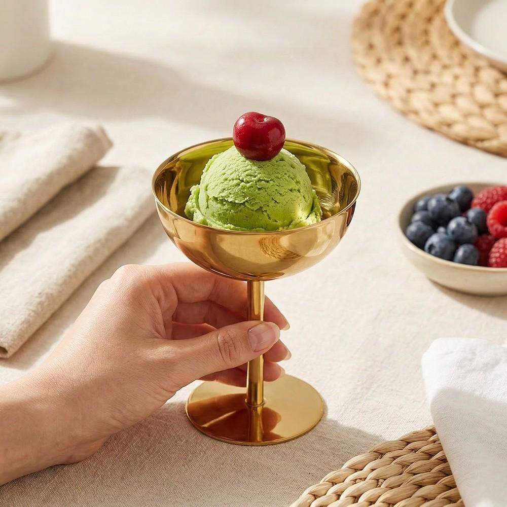Food Grade Ice Cream Cup 150/250ML Pudding Dessert Bowl Stainless Steel Goblet Cup Bar Tableware
