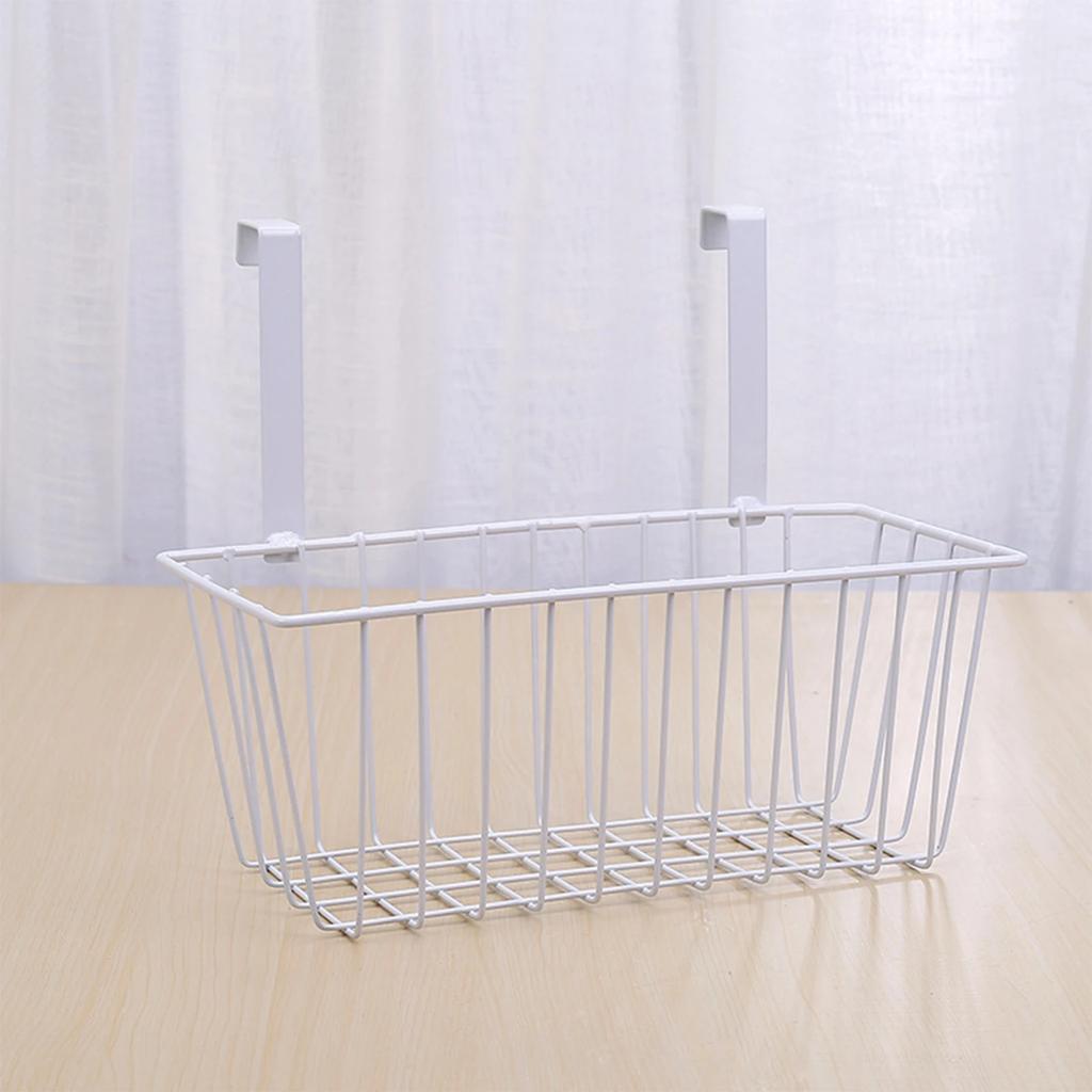 Прочная железная подвесная корзина для хранения вещей, организация хранения над дверцей шкафа