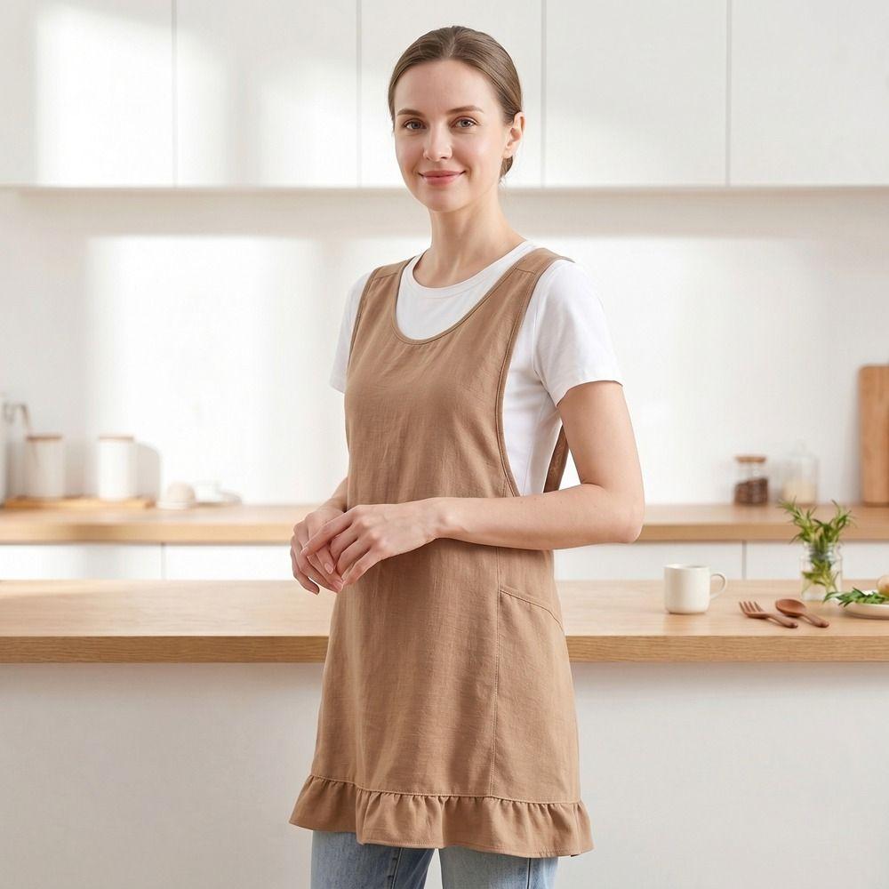 Breathable Cooking Apron Stain-Resistant Cleaning Apron Lightweight Sleeveless Apron Restaurant