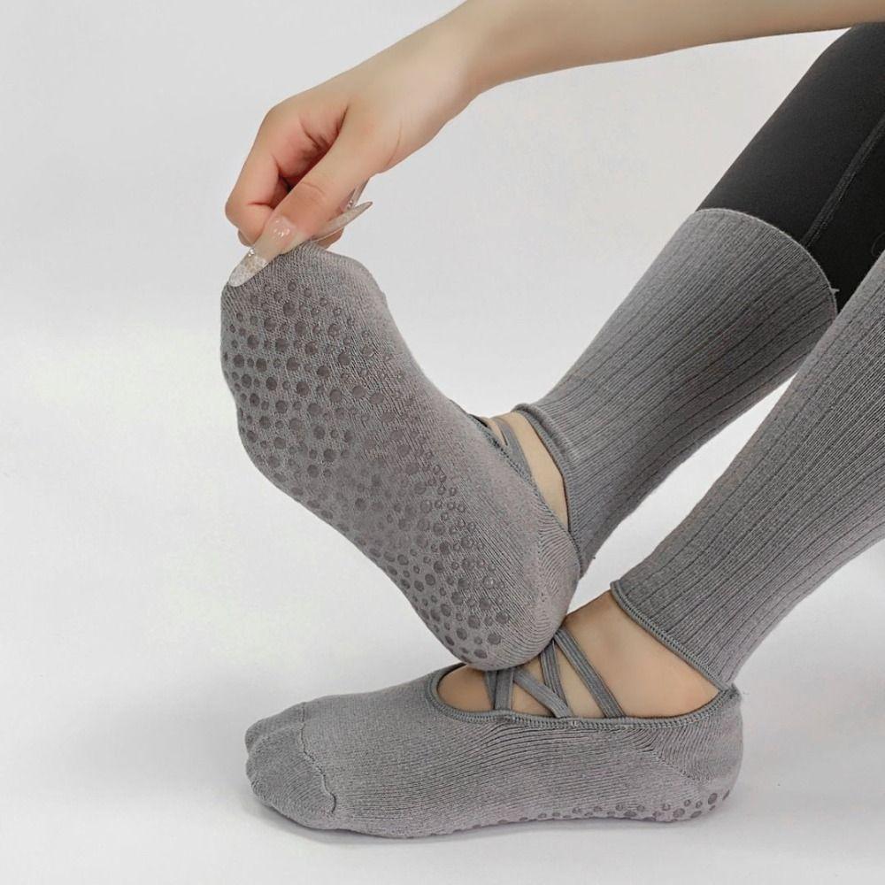 Breathable Fabric Grip Pilates Socks Mid Tube Length Harajuku Street Socks  Casual Wear