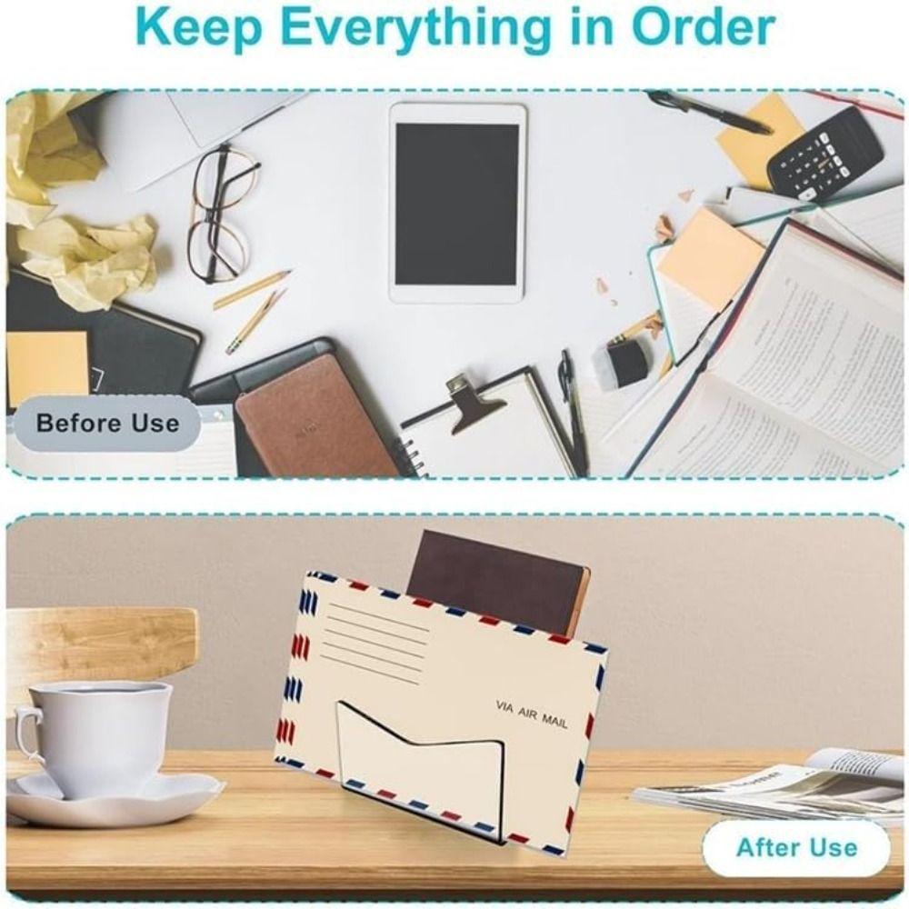 Acrylic File and Letter Holder Lightweight Envelope and Bill Sorter Mail Holder Rack School