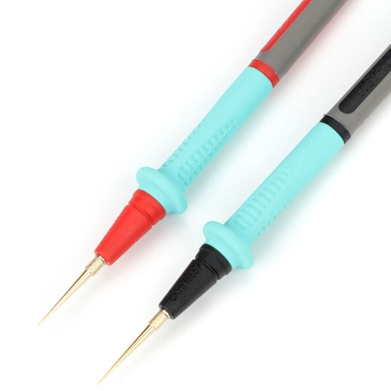 AntiSlip Multimeter Test Leads Probes With Soft Grip And 4 Interchangeable Steel Needle Tip For Versatilitys Use