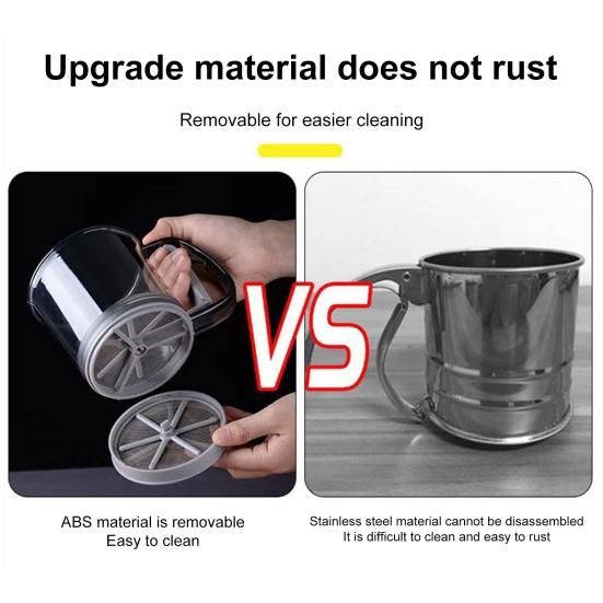 Сито для муки. Легкое просеивание муки. Ручное двухслойное прозрачное антикоррозийное сито для муки для гладкой выпечки.