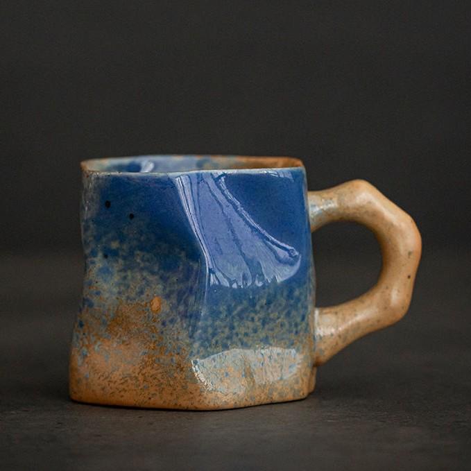 Japanese-Style Simple Coarse Pottery Coffee Cup Creative Kiln Change Mug Retro Ceramic Cup Home Cup Office Cup Breakfast Cup